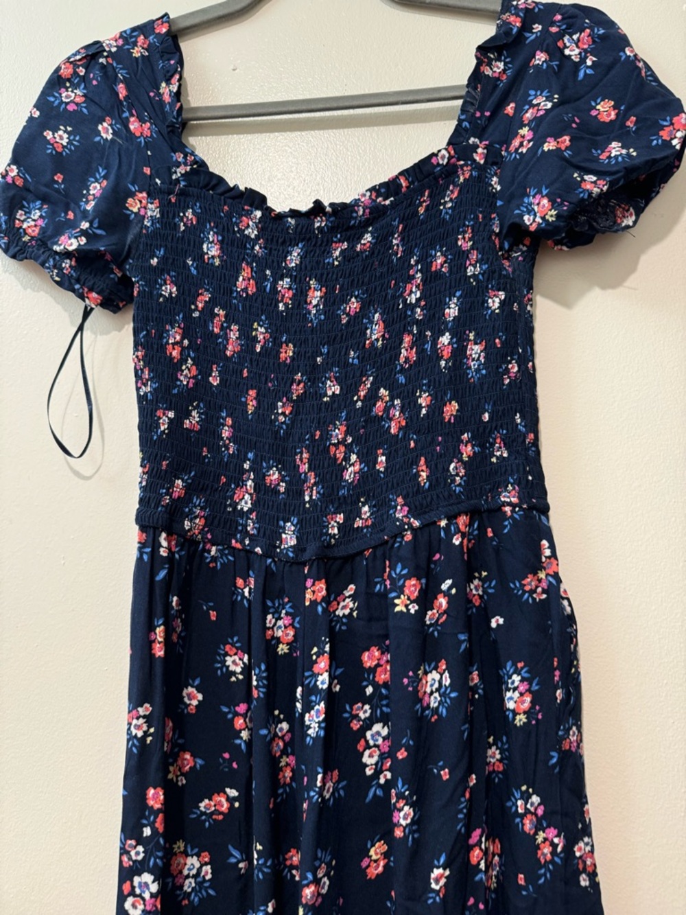 miami Navy Floral Smocked Jumpsuit